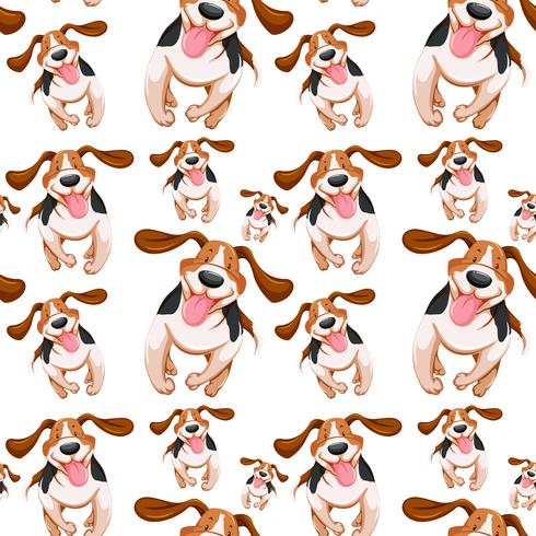 Seamless background design with little dogs vector