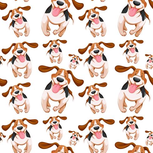 Seamless background design with little dogs vector