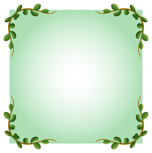 An empty template with leafy border vector