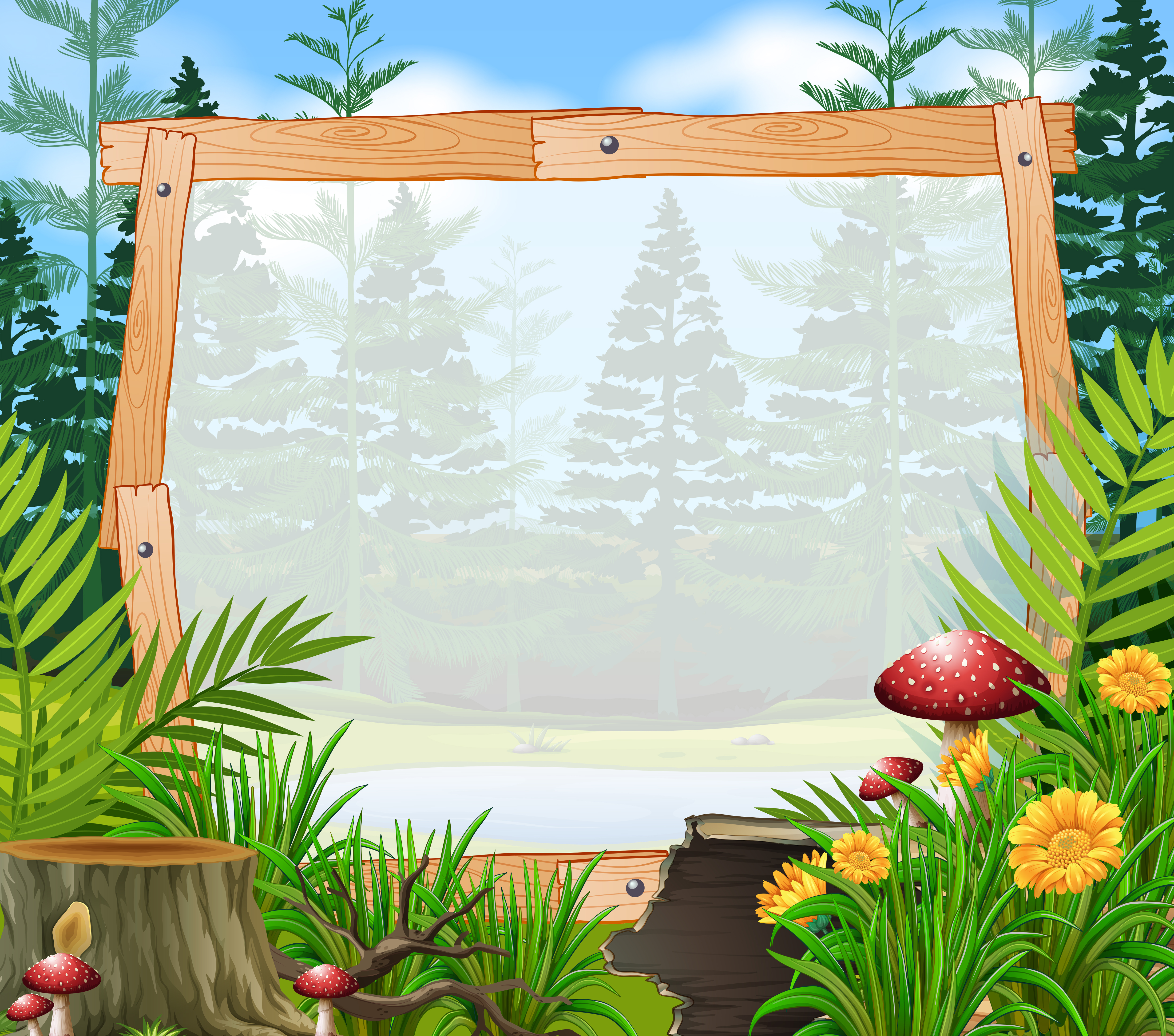 Download Border template with forest in background - Download Free ...