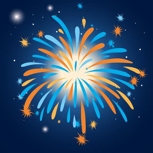 Colorful firework in the sky vector