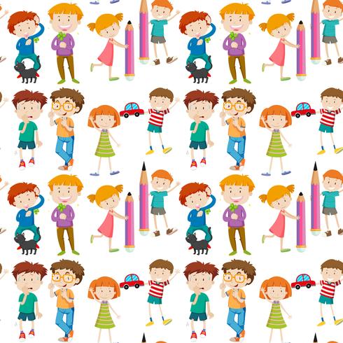 Fondo transparente con niños felices vector