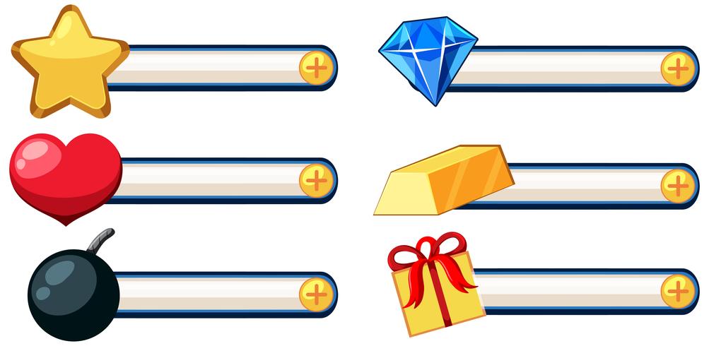 Set of game elemant vector