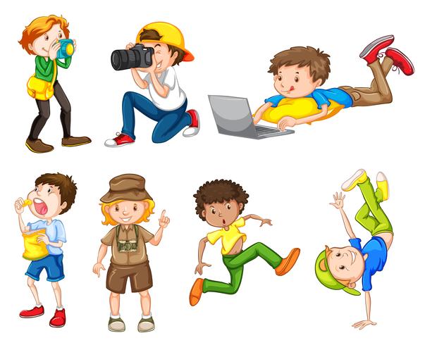 Set of different boys vector