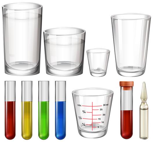 Tubes and glasses vector