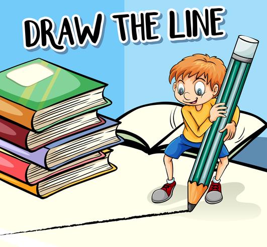 Phrase on poster for draw the line vector