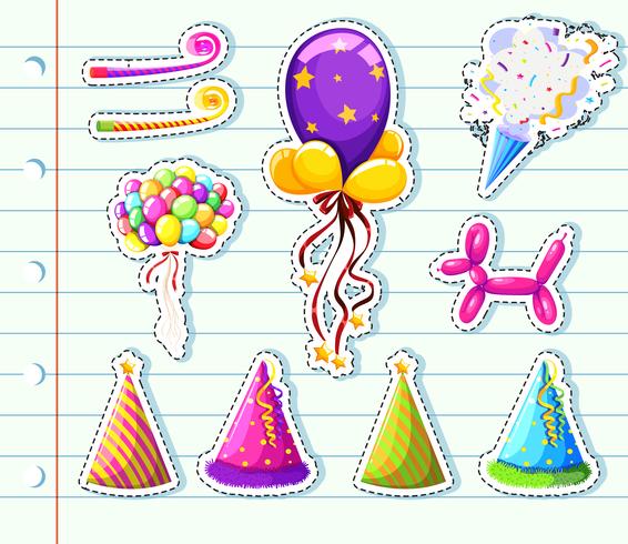 Sticker set of party elements vector