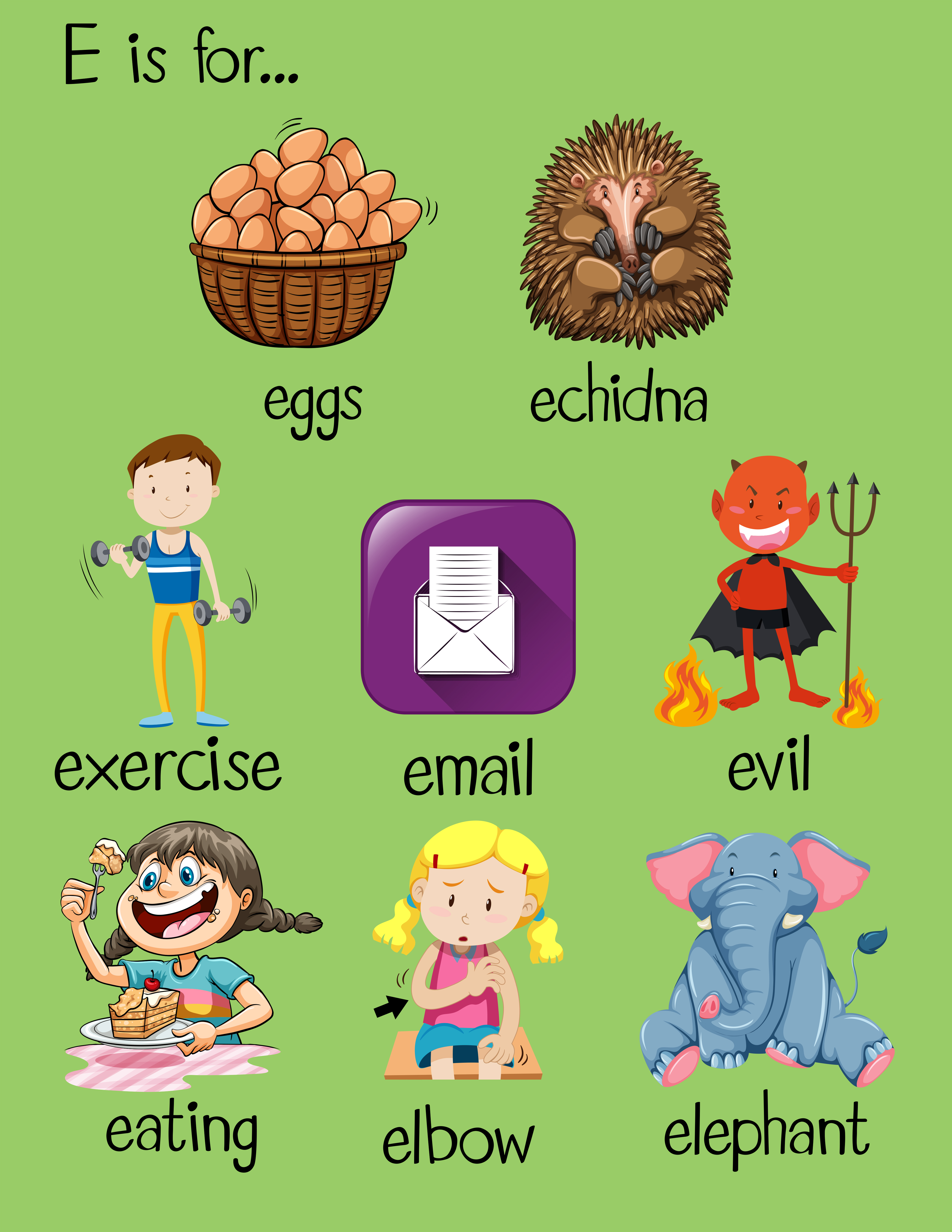 Different words for letter E 448258 Vector Art at Vecteezy