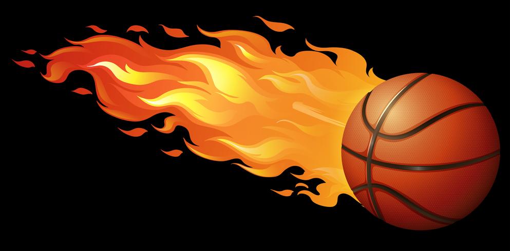 Baloncesto de fuego vector