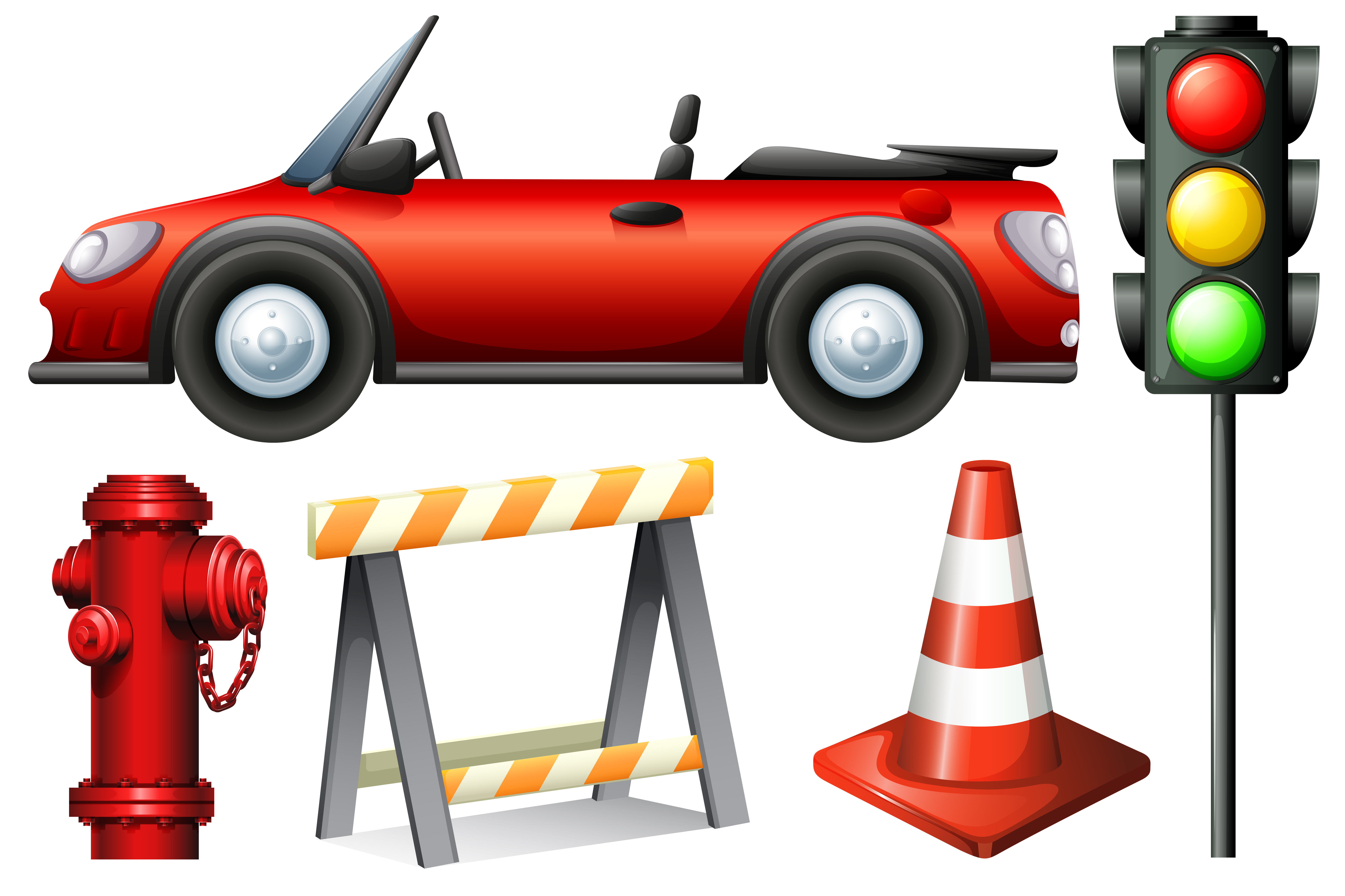 Set of traffic element 448277 Vector Art at Vecteezy