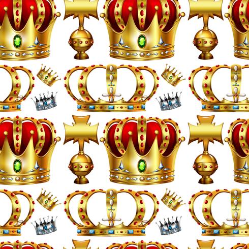 Seamless background with crowns vector