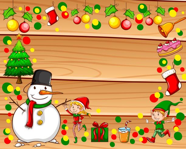 Border with christmas theme vector