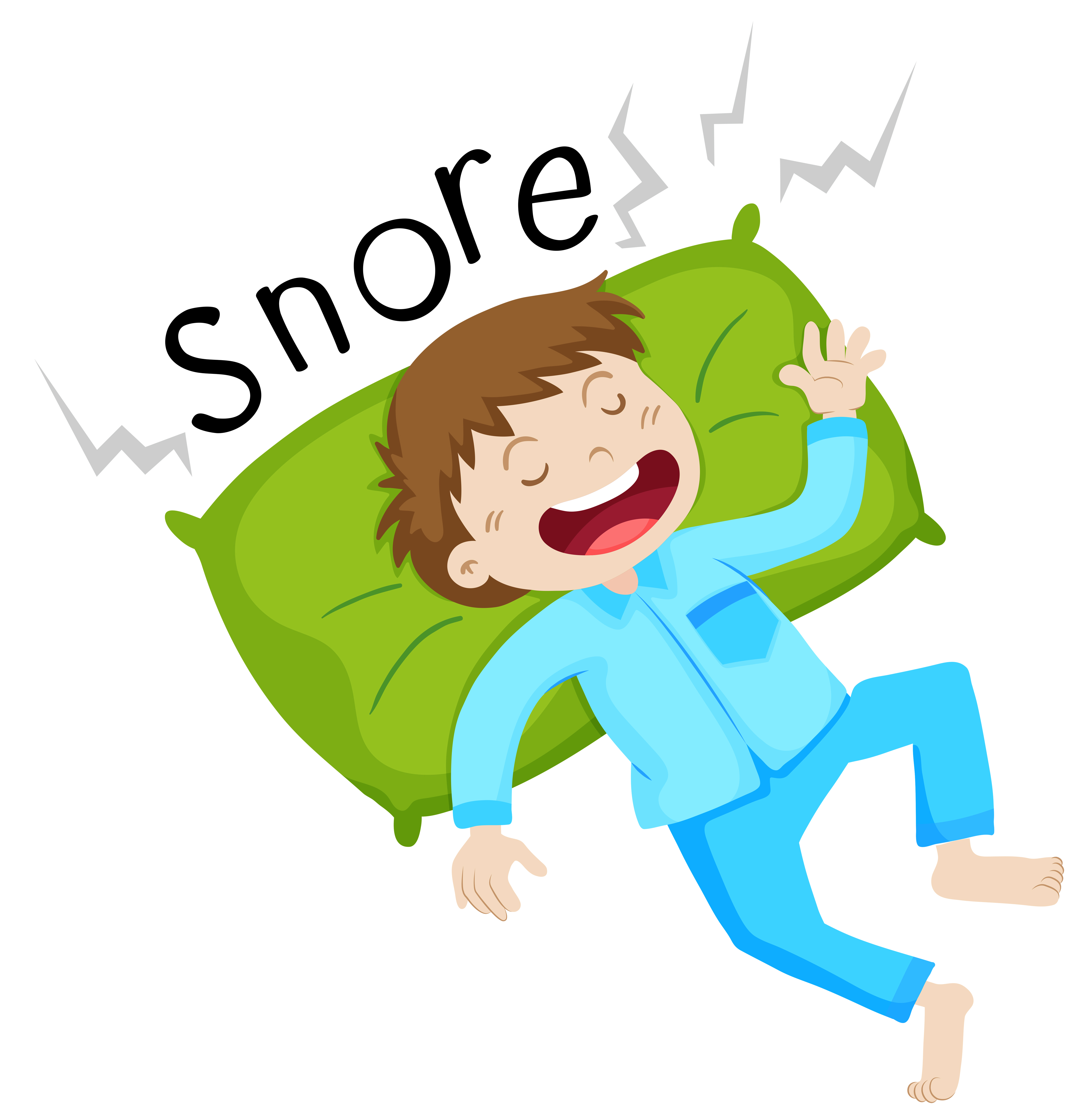 Boy In Bed Snoring 448405 Vector Art At Vecteezy