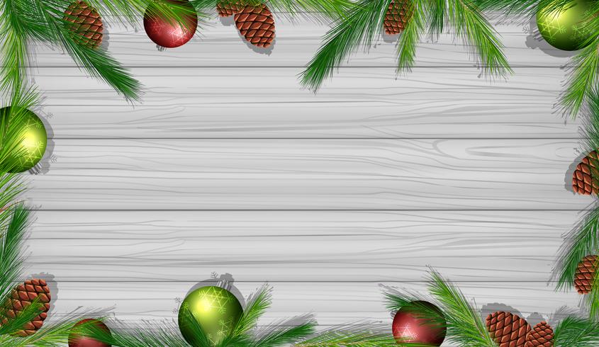 Border template wtih pinecones and ornaments vector