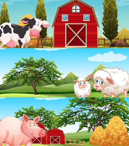 Farm animals living on the farm vector