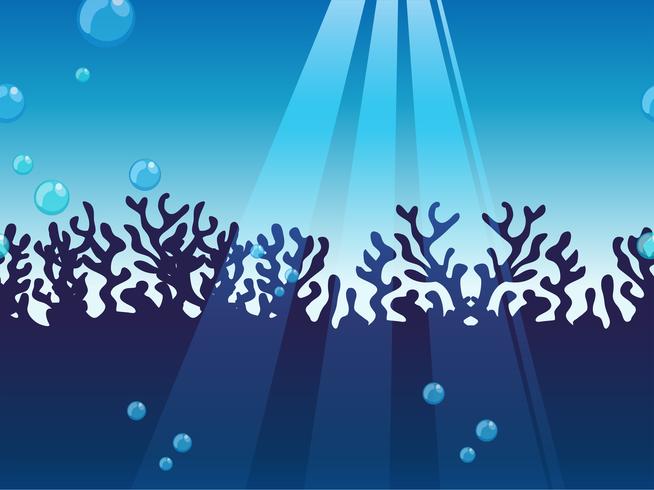 Seamless background with underwater scene vector