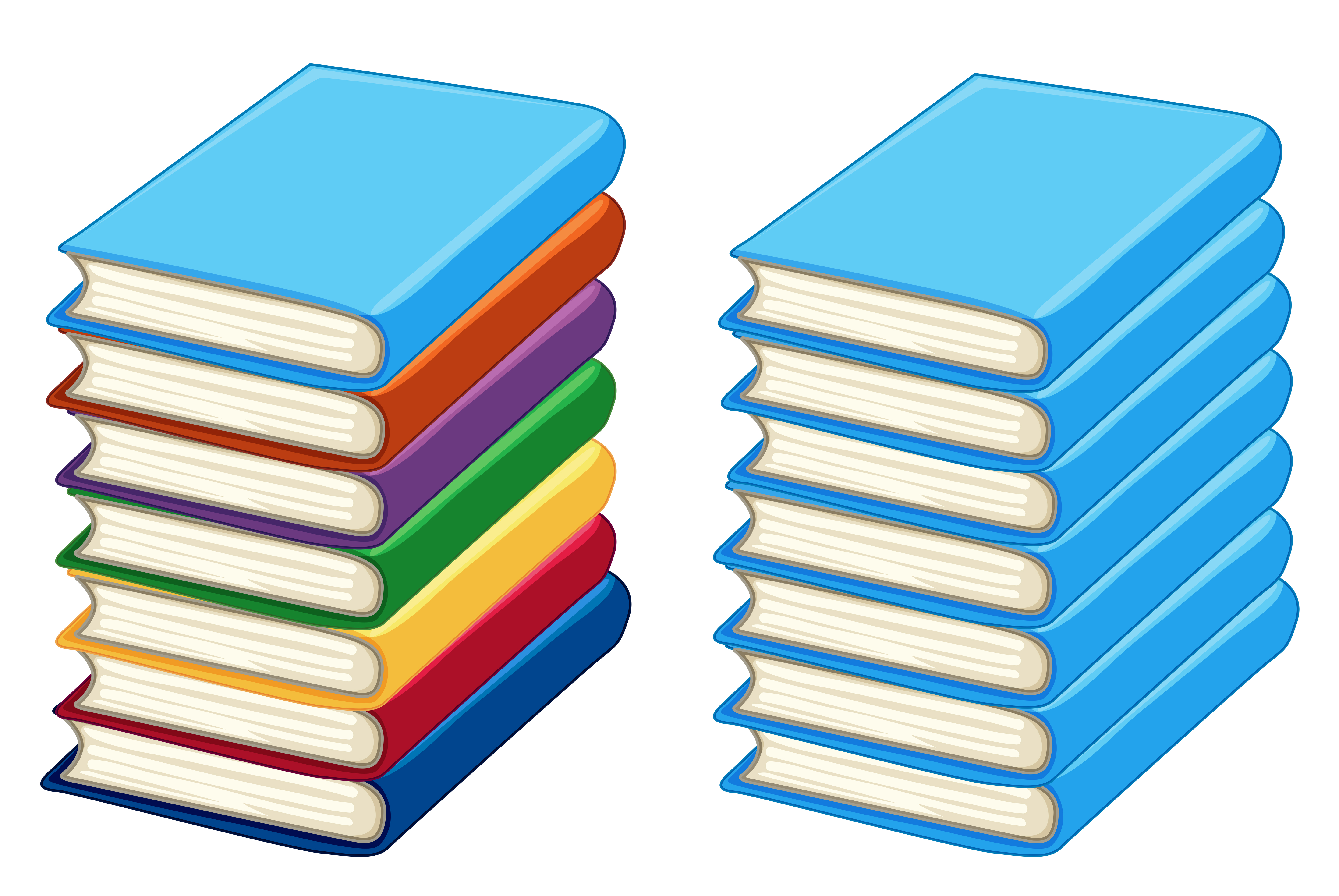 Two stacks  of thick books  Download Free Vectors  Clipart 
