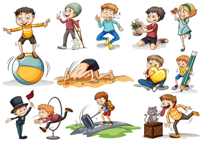 People doing different activities vector