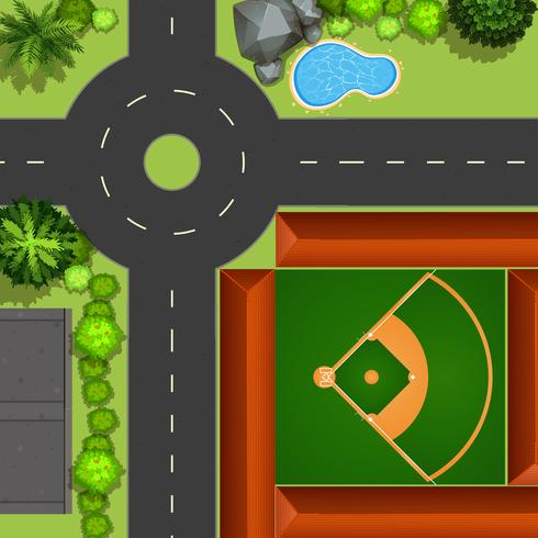 Campo de béisbol vector