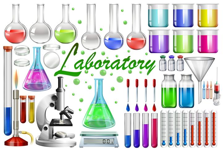 Laboratory tools and equipments vector