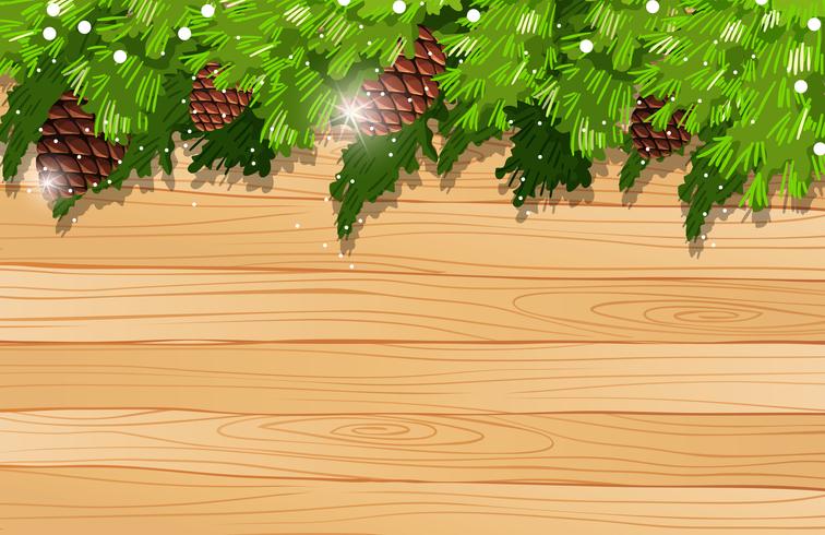 Background template with pinecone and pine leaves vector