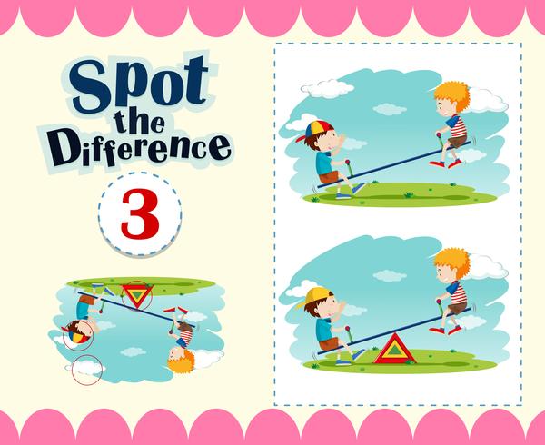 Game template of spot the difference vector