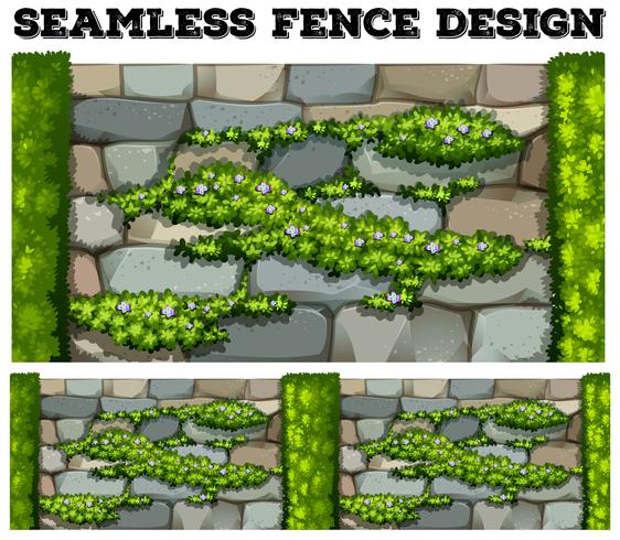 Seamless fence with flowers  vector