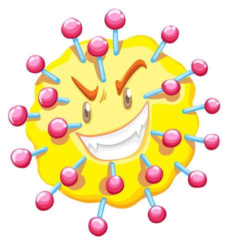 Virus cell with monster face vector