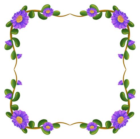 A floral margin with violet flowers vector