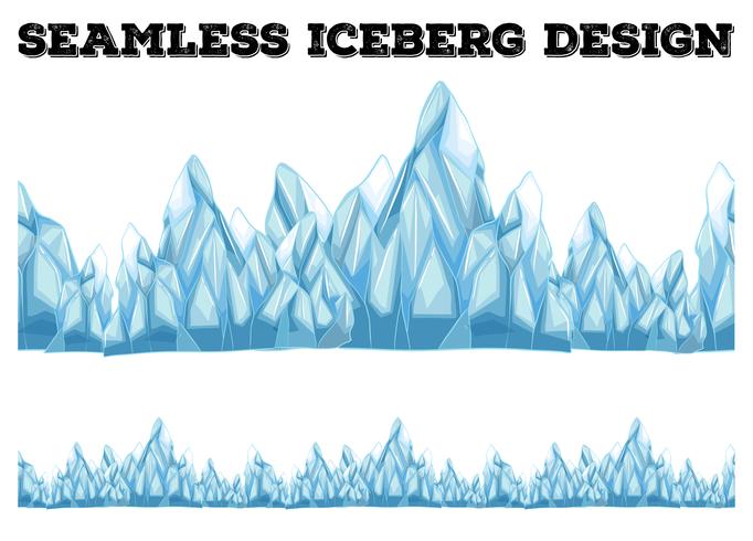 Diseño de iceberg sin costuras con picos altos. vector