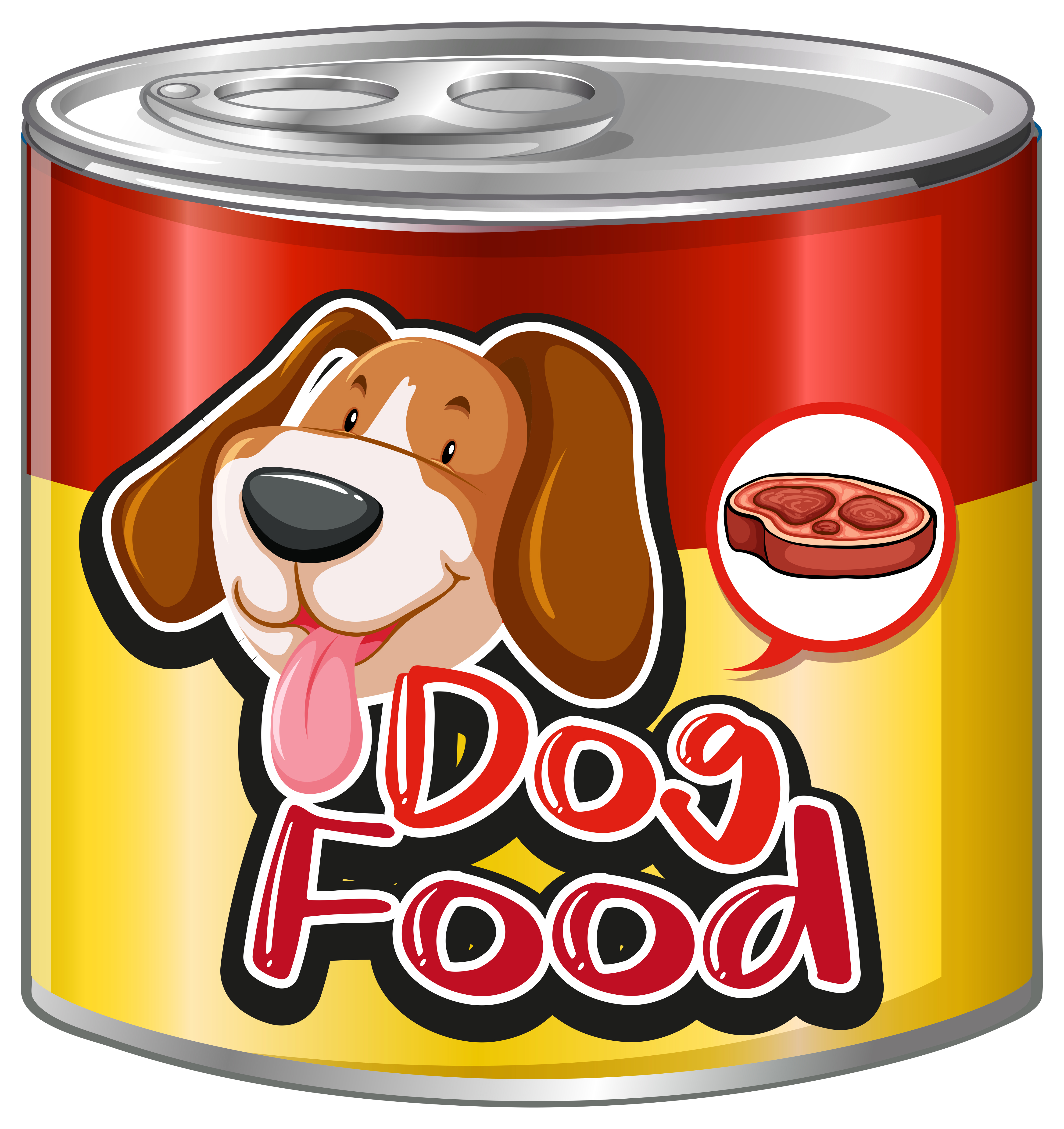 Dog food in aluminum can with cute dog on label 448780 Vector Art at