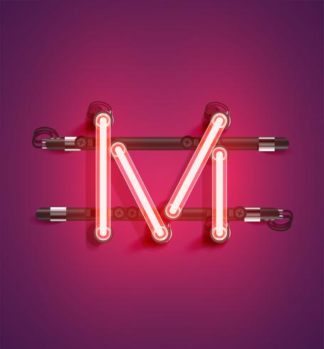 High detailed neon character from a set, vector illustration