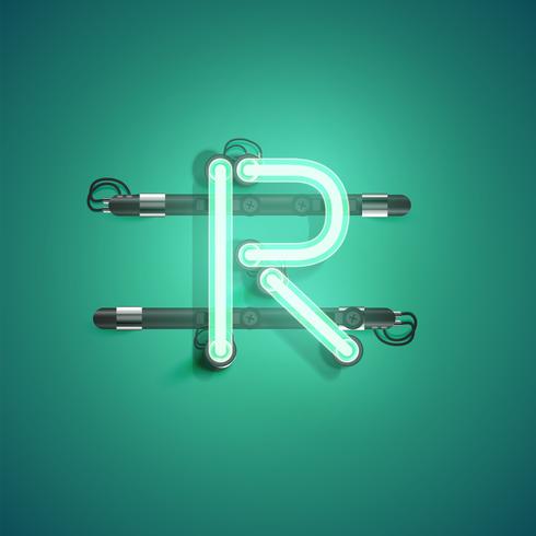 High detailed neon character from a set, vector illustration