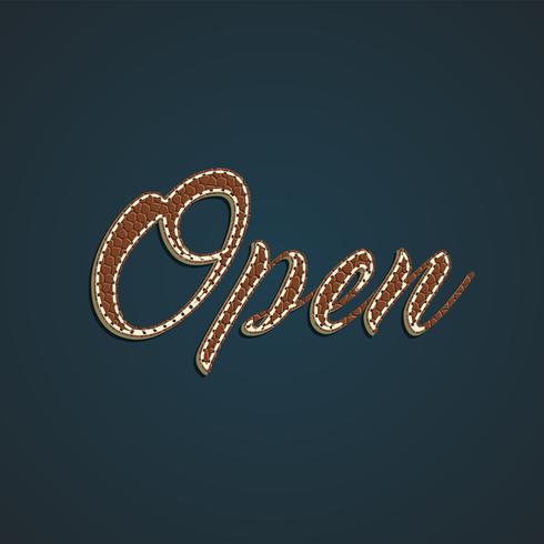 Realistic leather word, vector illustration