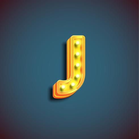 'Broadway' character with lamps from a fontset, vector illustration