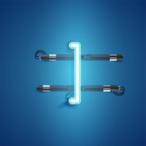 High detailed neon character from a set, vector illustration