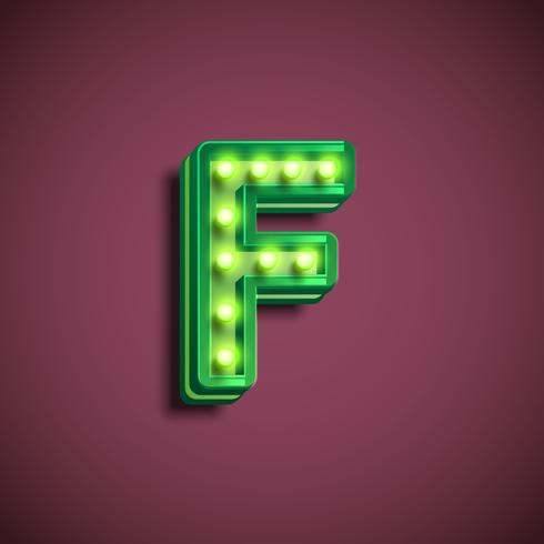 'Broadway' character with lamps from a fontset, vector illustration