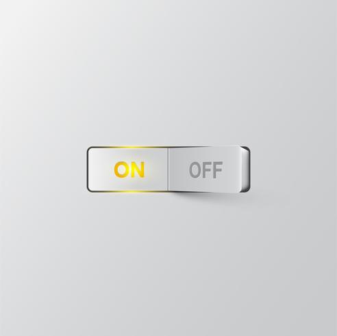 Realistic switch ON, vector illustration