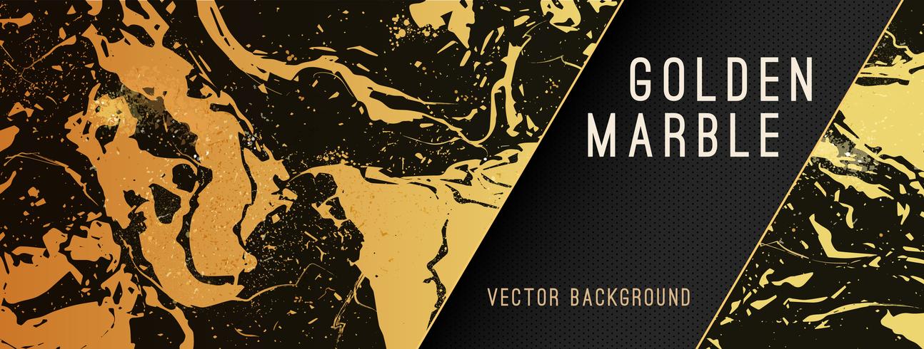 Gold Marble Vector Background with Banner