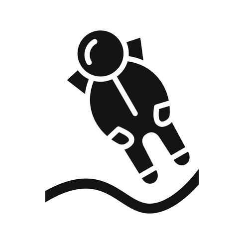 Astronout Landing Vector Icon