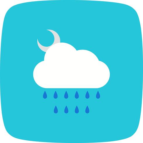 Night Rain Vector Icon