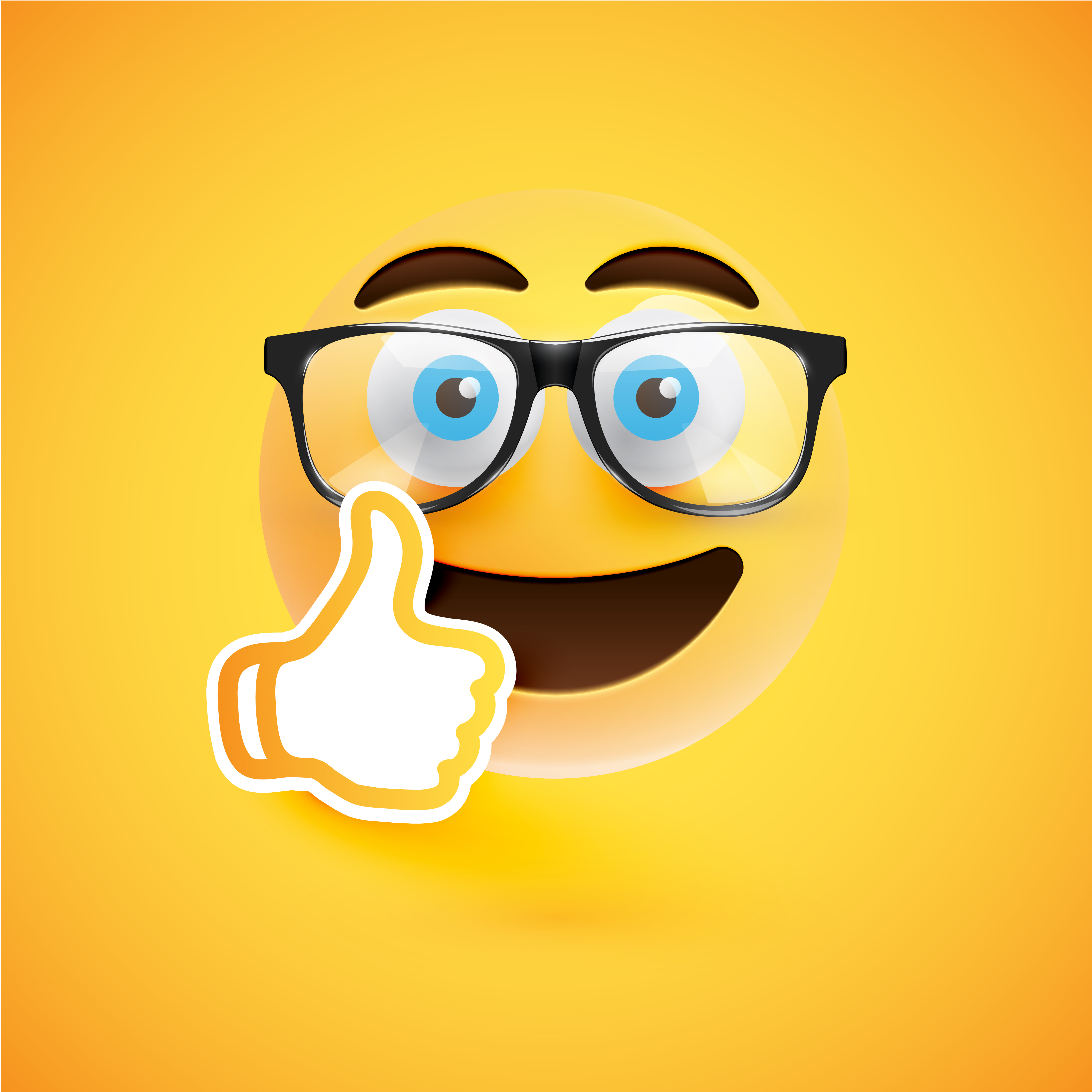  Emoticon  with thumbs  up  vector illustration 449594 