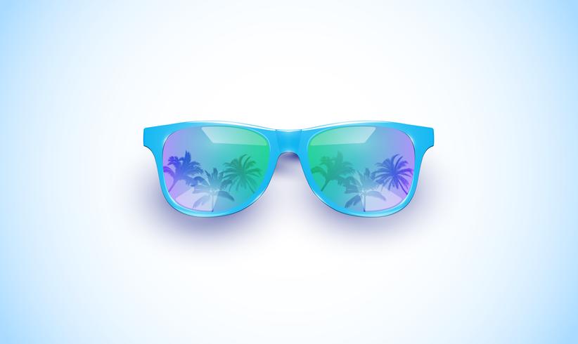 Realistic vector sunglasses on a colorful background, vector illustration