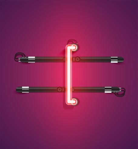 High detailed neon character from a set, vector illustration