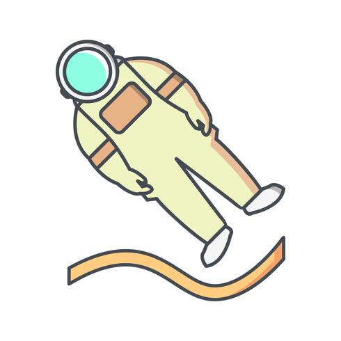 Astronout Landing Vector Icon