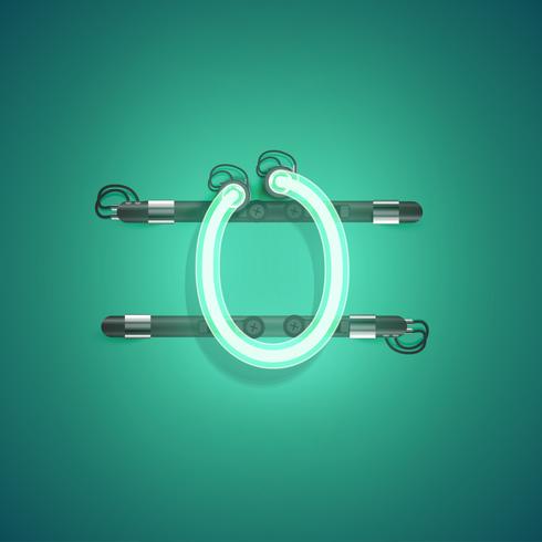 High detailed neon character from a set, vector illustration