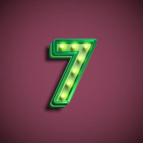 'Broadway' character with lamps from a fontset, vector illustration