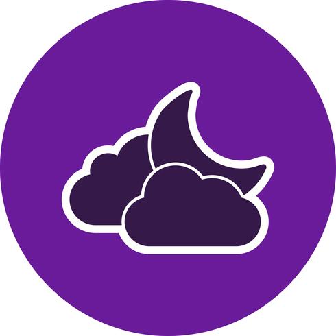 Cloud And Moon Vector Icon