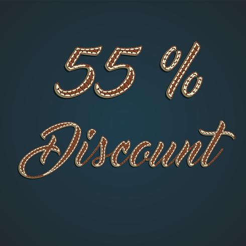 Realistic leather percentage set, vector illustration