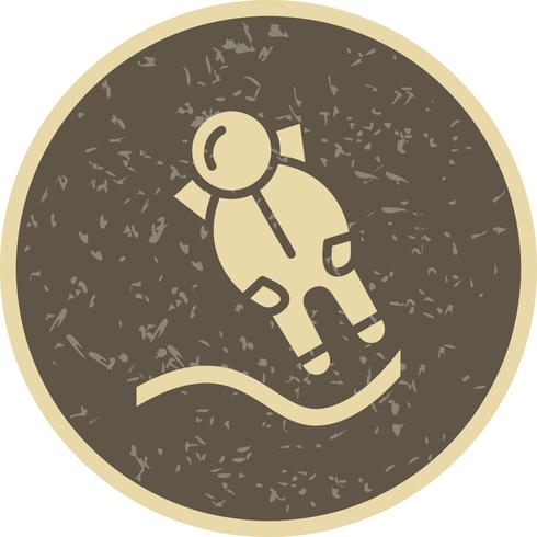 icono de vector de aterrizaje de astronout